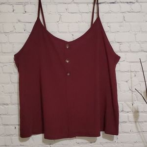 Boohoo Plus Ribbed Cami Berry Size 18